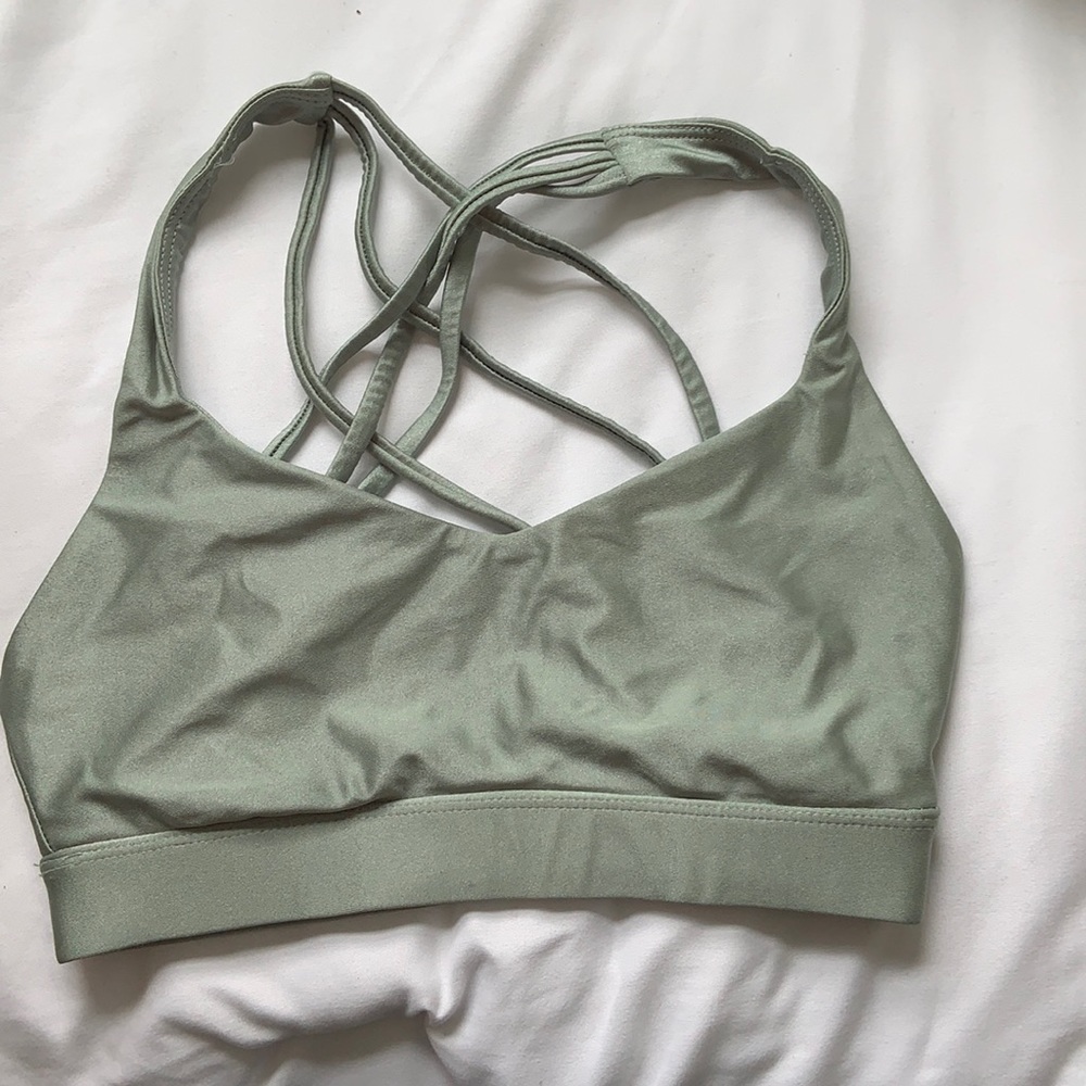 Metallic Sage Sports bra